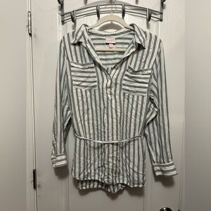 Target Isabel Maternity Top women’s XXL long sleeve blue and White Stripes